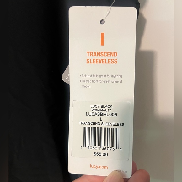 NWT Lucy Transcend Sleeveless Top- Black, Size L - Picture 5 of 6